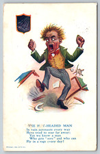 c1910s Hot Headed Man Vinegar Valentine Antique Undivided Back Vintage Postcard picture