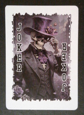 Beautiful Purple Rose Skeleton Playing Card Joker (B) picture