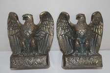 B1 Vintage Brass Bald Eagle Book Ends Art Sculpture picture