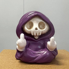 Adorable Skull Grim Reaper Statue with Ghost Dog Figurine, Halloween Decor picture