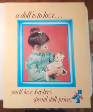 Vintage Kaybee KB Toys Doll Store Display Sign Toy Ad Poster 1960s MCM 28x22 picture