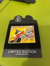 Disney Sorcerer Mickey Fantasia Limited Edition Jumbo Pin with Backing Card picture