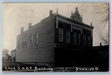1909 I O O F Building Scene Street Dunkirk Ohio OH RPPC Photo Antique Postcard picture