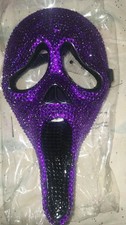 Ghost Face Purple Bedazzled Rhinestone Bling Mask SCREAM New picture