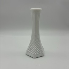 VTG White Milk Glass Hobnail Diamond Pattern Bud Vase EO Brody Co 175 Cleveland picture