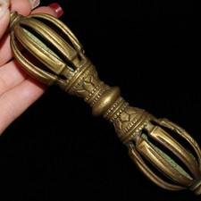 Collectible Nepalese Pure Copper Vajra Ritual Tool 15cm picture