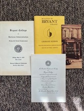 Bryant College Ephemera Lot – Commencement Program 1959, Invitation & Brochures picture
