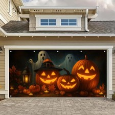 BlissYard Halloween Garage Door Cover 13x6ft Polyester Backdrop picture