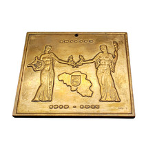 Rare Bronze 1919-1944 Philips Dutch Art Deco Wall Plaque Square by W. Kreitz picture