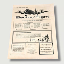 1958 Lockheed Electra Airplane Look For The Jet With The Props Vintage Print Ad picture