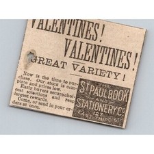 The St Paul Book & Stationery Co Valentines 1883 St. Paul MN Clipping SAI2-S26 picture