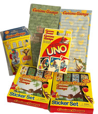Vtg CURIOUS GEORGE Lot UNO Card Game NOTEPADS Stickers MAGNETIC BOOKMARKS ~New picture