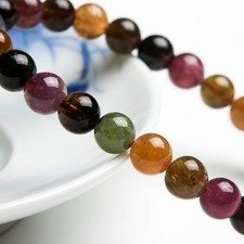 Natural Colorful Tourmaline Round Clear Beads Stretch Bracelet 8mm AAA picture