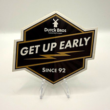 Dutch Bros Coffee Get Up Early Sticker Since 92 Black Gold White picture
