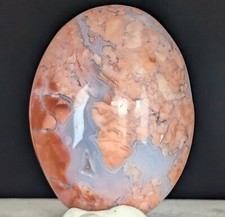 Antique Pink Agate Palmstone Petal Lace Palm Stone Crystal Gemstone Chakra Gem picture