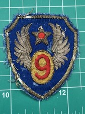 WWII 9th Air Force Theater Made Bullion Patch picture