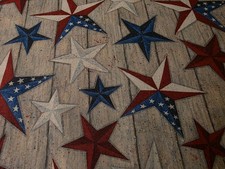 STARS ON WOOD  COTTON FABRIC 36X44 (1 YARD) picture