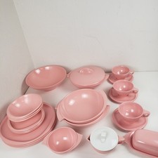 Vintage Boonton Ware Pink Melmac Dinnerware Set Mid Century Modern 25 Piece picture