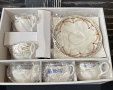Vintage Giovanni Valentino Italy Cup and Saucer Set of 5 Boxed picture
