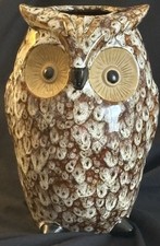 Ceramic Big Eyed Owl Vase  Elegant Expressions By Hosley 8.75” picture