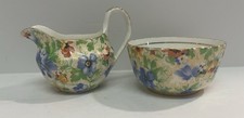 Vintage Royal Ardalt With Crown Mark Chinz Floral Creamer & Sugar England picture
