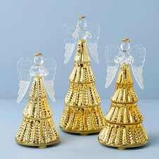 Lenox Glassware RADIANT LIGHT ANGEL Lit Figurines - Set of Three N/O picture