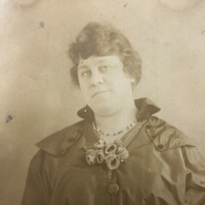 RARE Antique Photograph Pretty Plus Size Chubby Heavy Woman Real Photo Dress VTG picture
