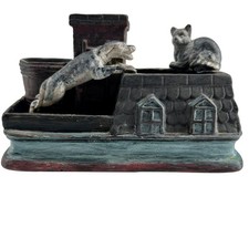 Vintage Rustic Dog Cat House Desk Caddy Holder Farmhouse Primitive Decor cottage picture