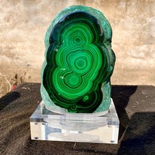 6.28LB Natural Green Malachite Crystal Flaky Pattern Ore Specimen Quartz Healing picture