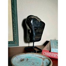 Vintage Petrified Wood on Metal Stand | Organic Modern Natural Stone Sculpture picture
