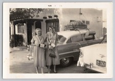 1956 Ladies Road Trip Chevy Bel Air Car Roadside Motel Americana VTG Photo picture