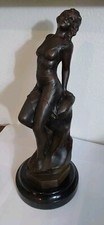 AUGUSTE MOREAU Bronze Lady Sculpture Marble Base-Signed 113 RD780899 Nice Shape picture