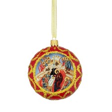 Nativity Ornament Byzantine Icon Angels Religious Christmas Decor Gift picture