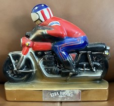 VINTAGE 1971 EZRA BROOKS AMERICAN MOTORCYCLE RACER DECANTER picture
