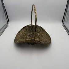 Vintage-Style Buttocks Basket Hand Woven Wicker Gathering Melon Basket Rustic picture
