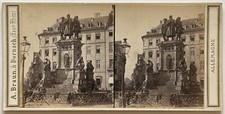 Germany Gutenberg Monument Frankfurt c1862 Photo A. Braun Stereo Vintage picture