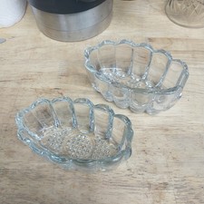 2pc Vtg Princess House Crystal Utensil Holder Spoon Fork Rest Holiday Buffet picture