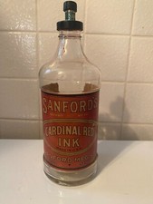 Sanford's Cardinal Red Ink Vintage Quart Bottle Early 1900's Wonderful condition picture