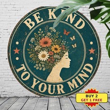 Creative Abstract Pattern Round Tin Sign 8x8 Modern Art Circle Wall Decor Board picture