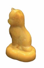 Boyd’s Crystal Art Glass’s Vtg. Slag Glass Kitten on a Pillow #6 Butterscotch picture