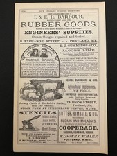 1883 Antique Ad Page Blanchard Cattle, Eagle Iron, Barbour Rubber, Portland ME picture