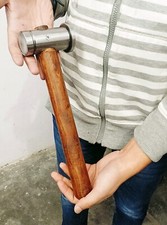 Silver Hammer Blacksmith Mallet for Precision Knife Making Heavy Duty Forging picture