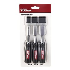 3 Piece Wood Chisel Set with Metal Striking Caps for Woodworking and Carving picture
