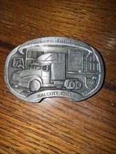 13th Trucker Jam. Iowa 80 Truckstop Walcott Belt Buckle 92 Semi Truck Cat 063/50 picture