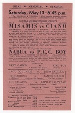 Vintage World War II Boxing Fight Program Flyer MISAMIS vs. CIANO picture