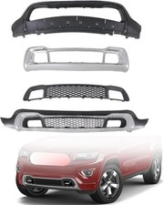 3PCS Front Bumper Cover & Bumper Grille Set Compatible with 2014 2015 2016 Jeep picture