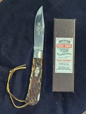 Queen Cutlery USA Made Schatt & Morgan Original Mountain Man Knife #3L 🔥 picture