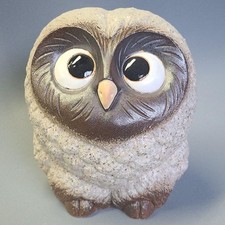 Japanese Pottery of Shigaraki Owl Ornament 17x15x20cm/6.69x5.9x7.87
