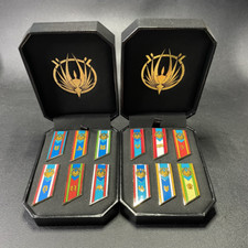*NEW* Complete Set of 12 Colonies of Kobol Lapel Flag Pins Battlestar Galactica picture