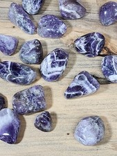 Gorgeous Chevron Amethyst Crystal Gemstone Tumbled 725g T129 picture